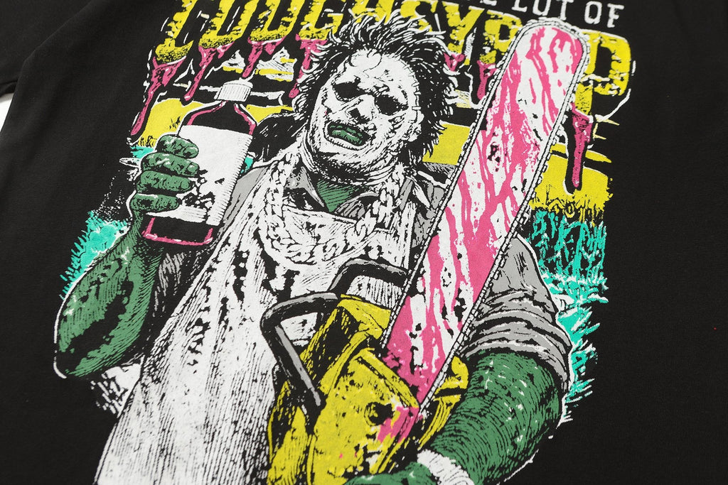 THAT'S A AWFUL LOT OF COUGH SYRUP Distressed Graphic T-Shirt — detail