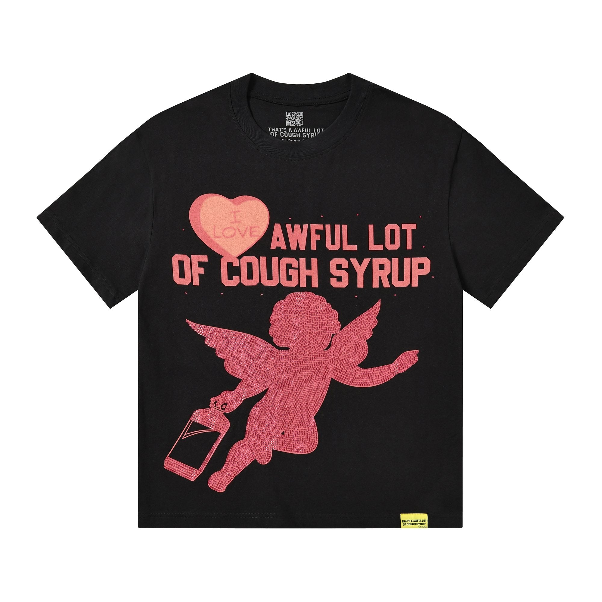 THAT'S A AWFUL LOT OF COUGH SYRUP Heart Cupid Graphic T-Shirt — hero