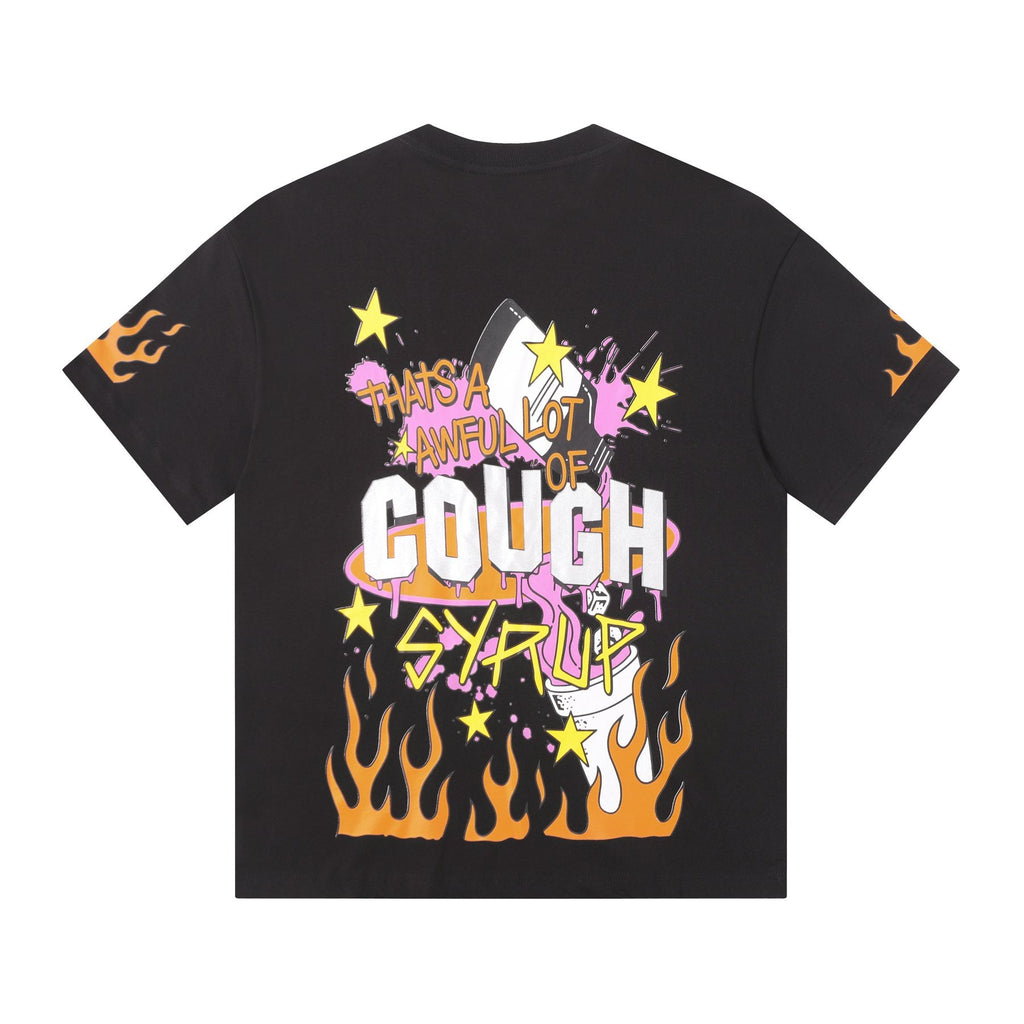 THAT'S A AWFUL LOT OF COUGH SYRUP Flame Graphic Short-Sleeve T-Shirt — back