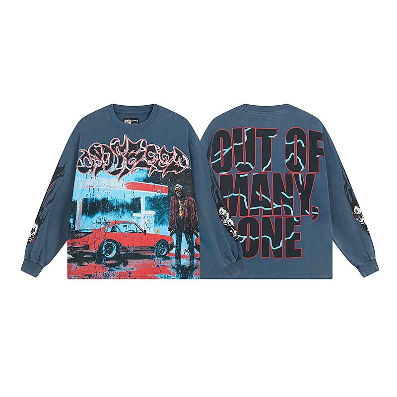 Godspeed Out of Many One Washed Long-Sleeve T-Shirt — front