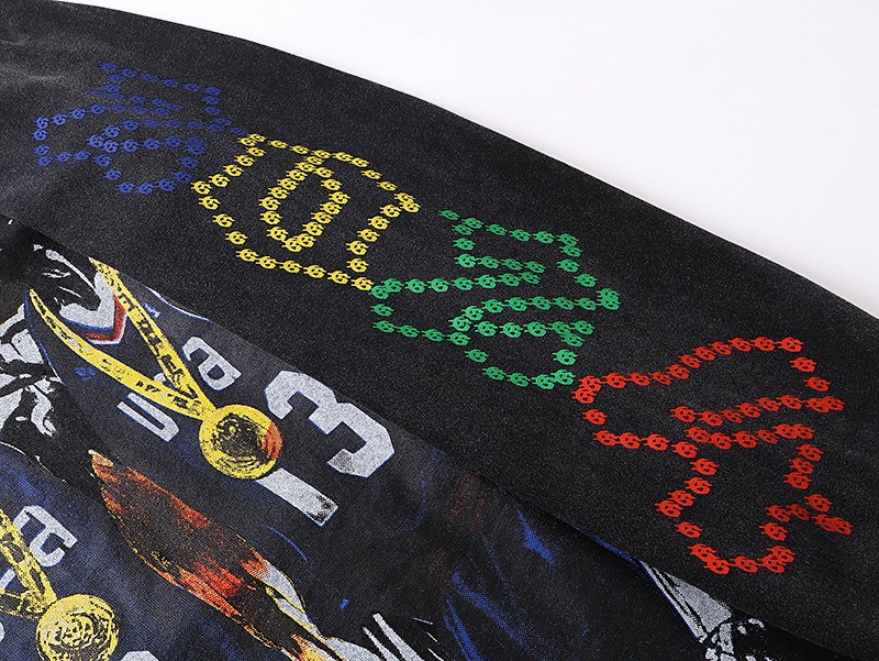 Godspeed Washed Black Graphic Long-Sleeve T-Shirt — detail