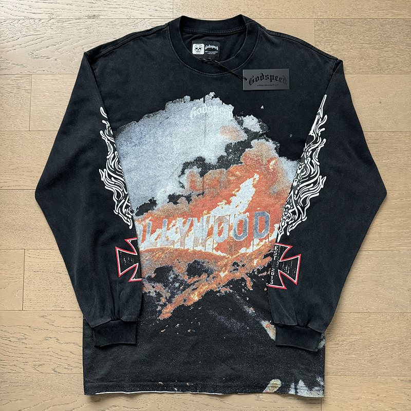 Godspeed Hollywood Cloud Graphic Long-Sleeve T-Shirt — front