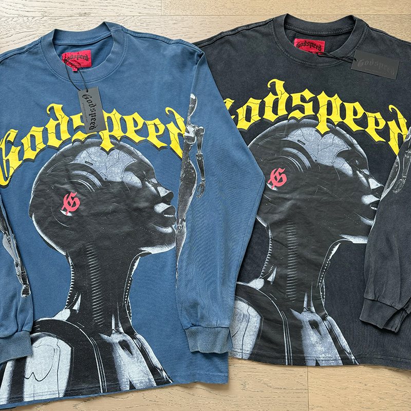 Godspeed Out of Many One Washed Long-Sleeve T-Shirt — comparison