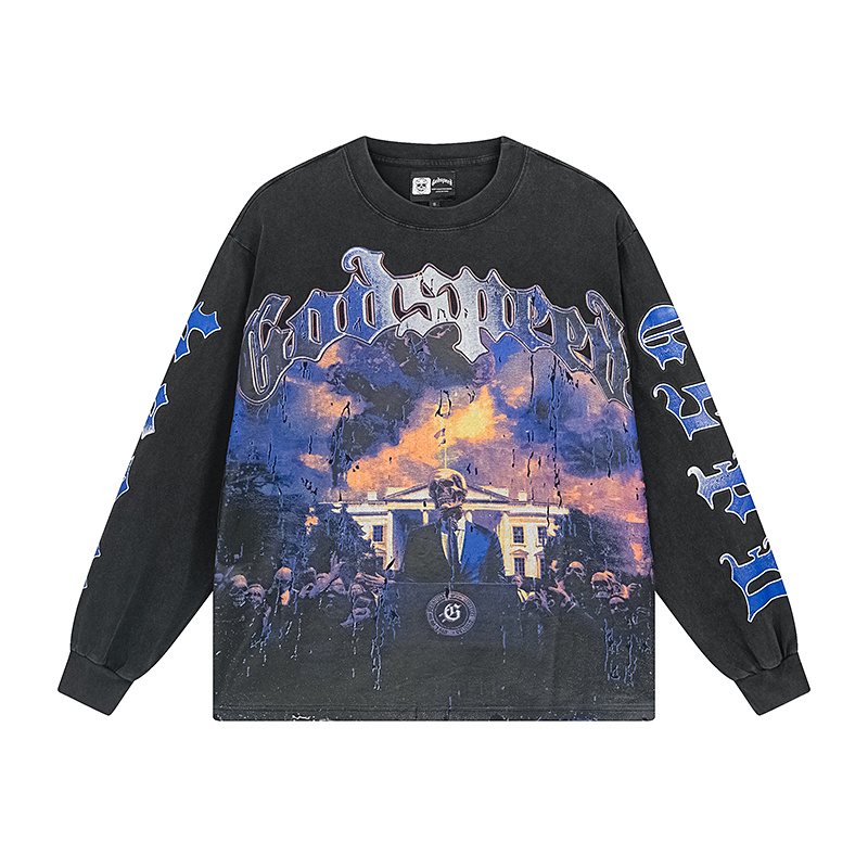 Godspeed Mansion Graphic Long-Sleeve T-Shirt — front