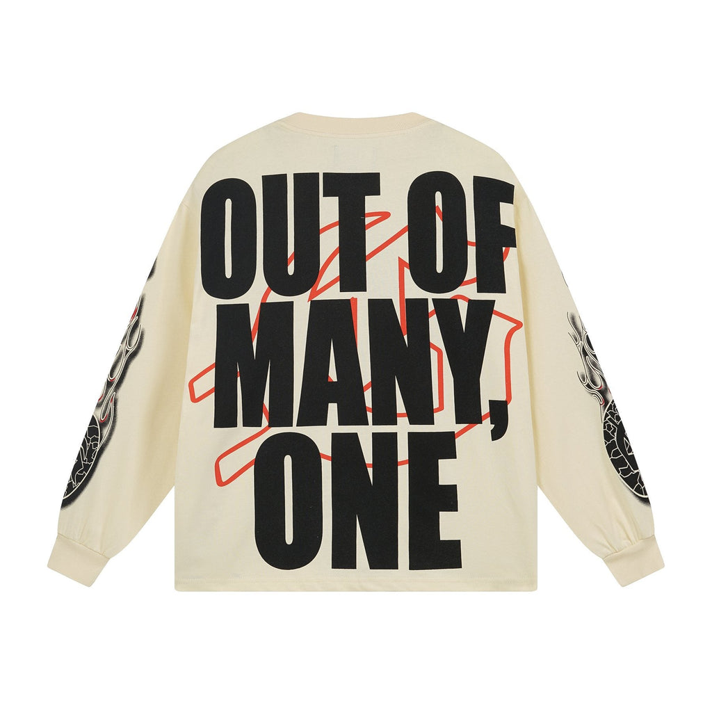 Godspeed Out of Many One Graphic Long-Sleeve T-Shirt — back