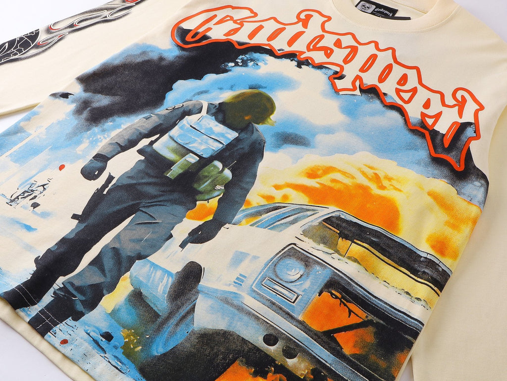 Godspeed Out of Many One Graphic Long-Sleeve T-Shirt — detail