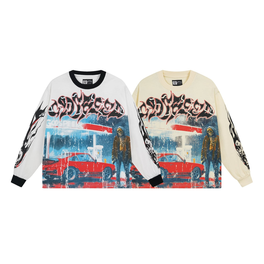 Godspeed Car Graphic Long-Sleeve T-Shirt — comparison
