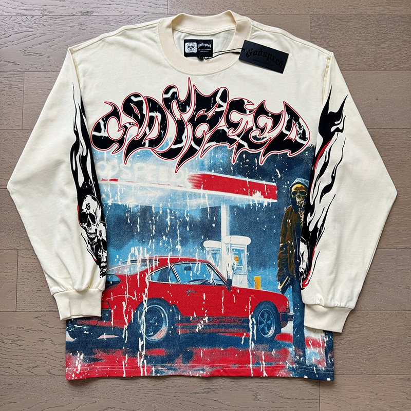 Godspeed Car Graphic Long-Sleeve T-Shirt — front