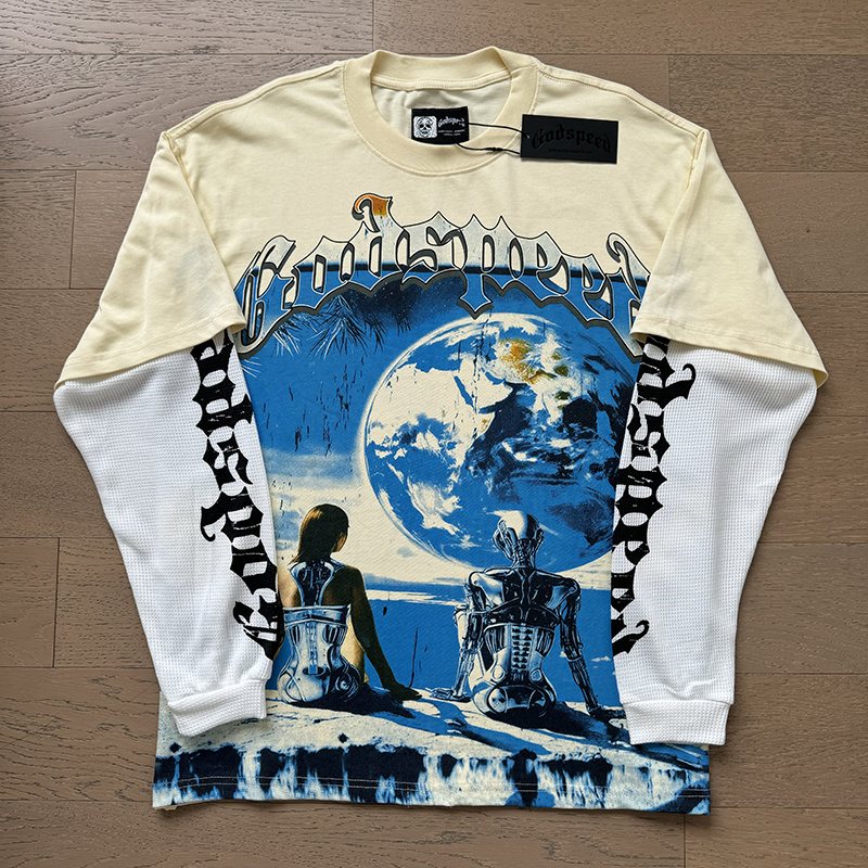 Godspeed E Pluribus Unum Faux Layered Long-Sleeve T-Shirt — front