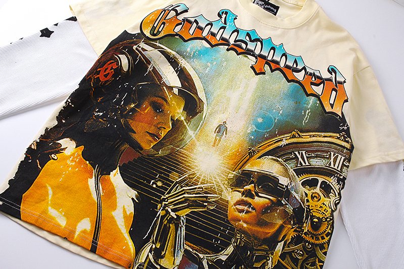Godspeed Out of Many, One Layered-Look Long-Sleeve T-Shirt — detail