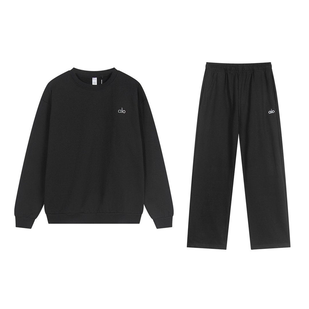 alo Small Logo Crewneck Sweatshirt & Sweatpants Matching Set — hero