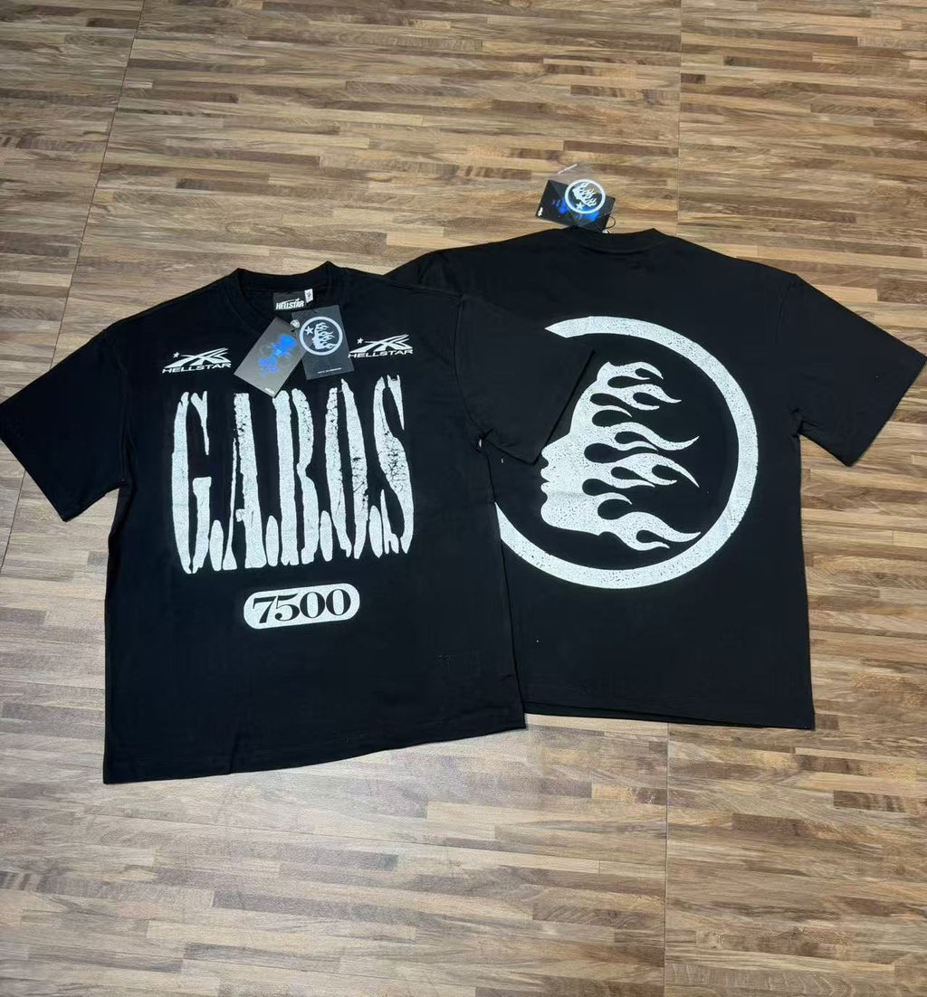 Hellstar Galras 7500 Face & Flame Graphic T-Shirt — context