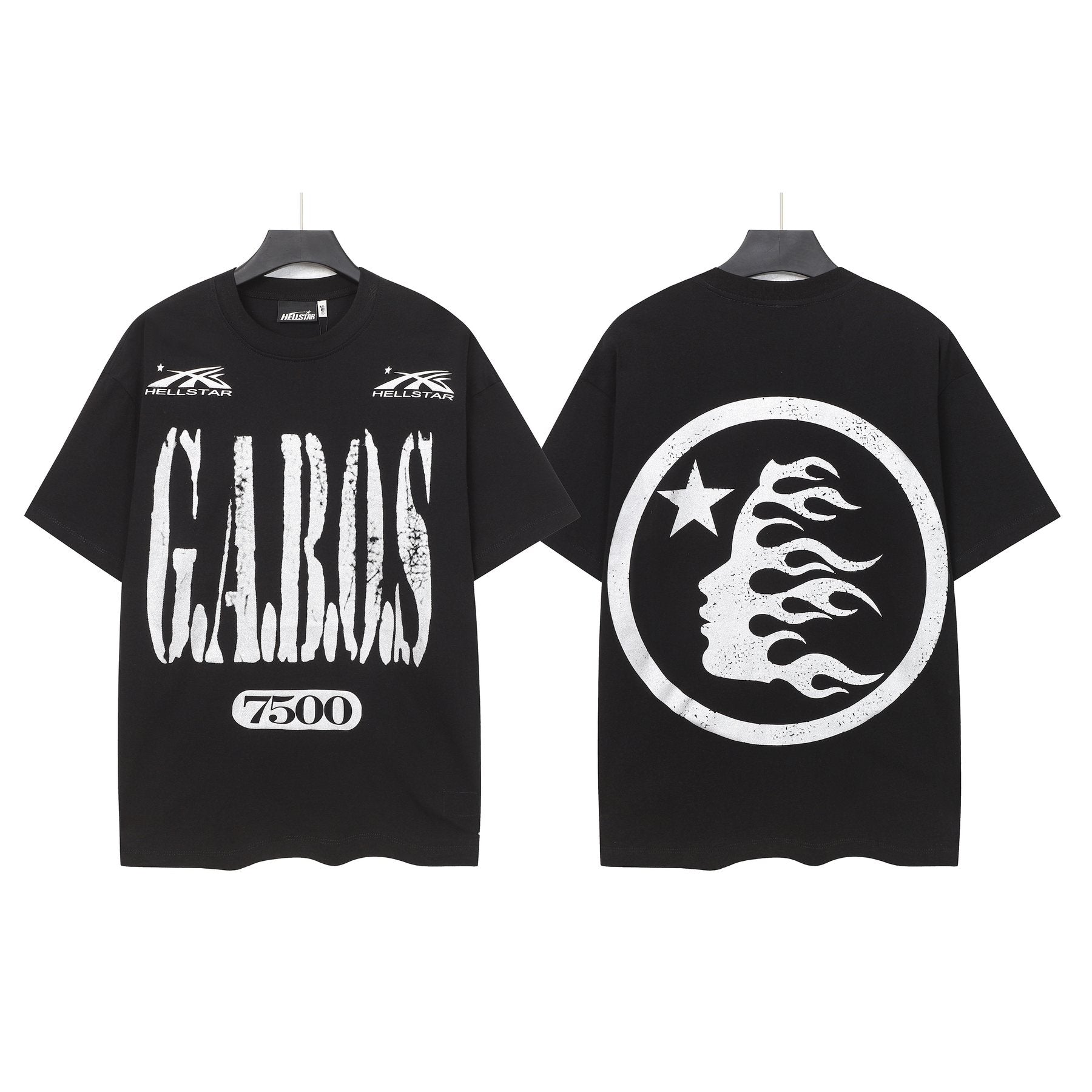 Hellstar Galras 7500 Face & Flame Graphic T-Shirt — front