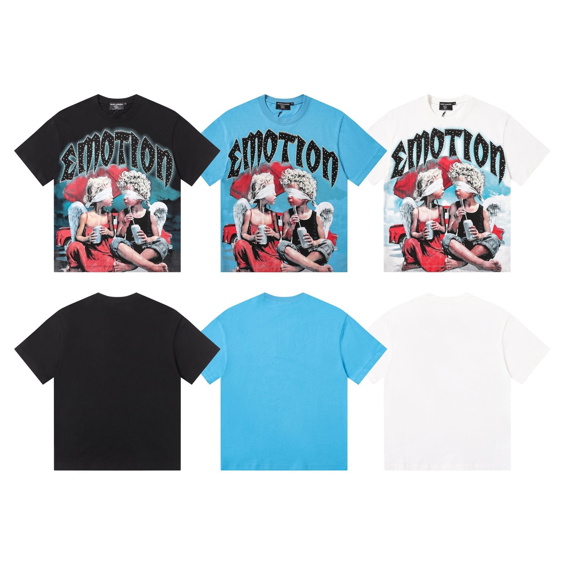 MIXED EMOTION Angel Graphic Short-Sleeve T-Shirt — comparison
