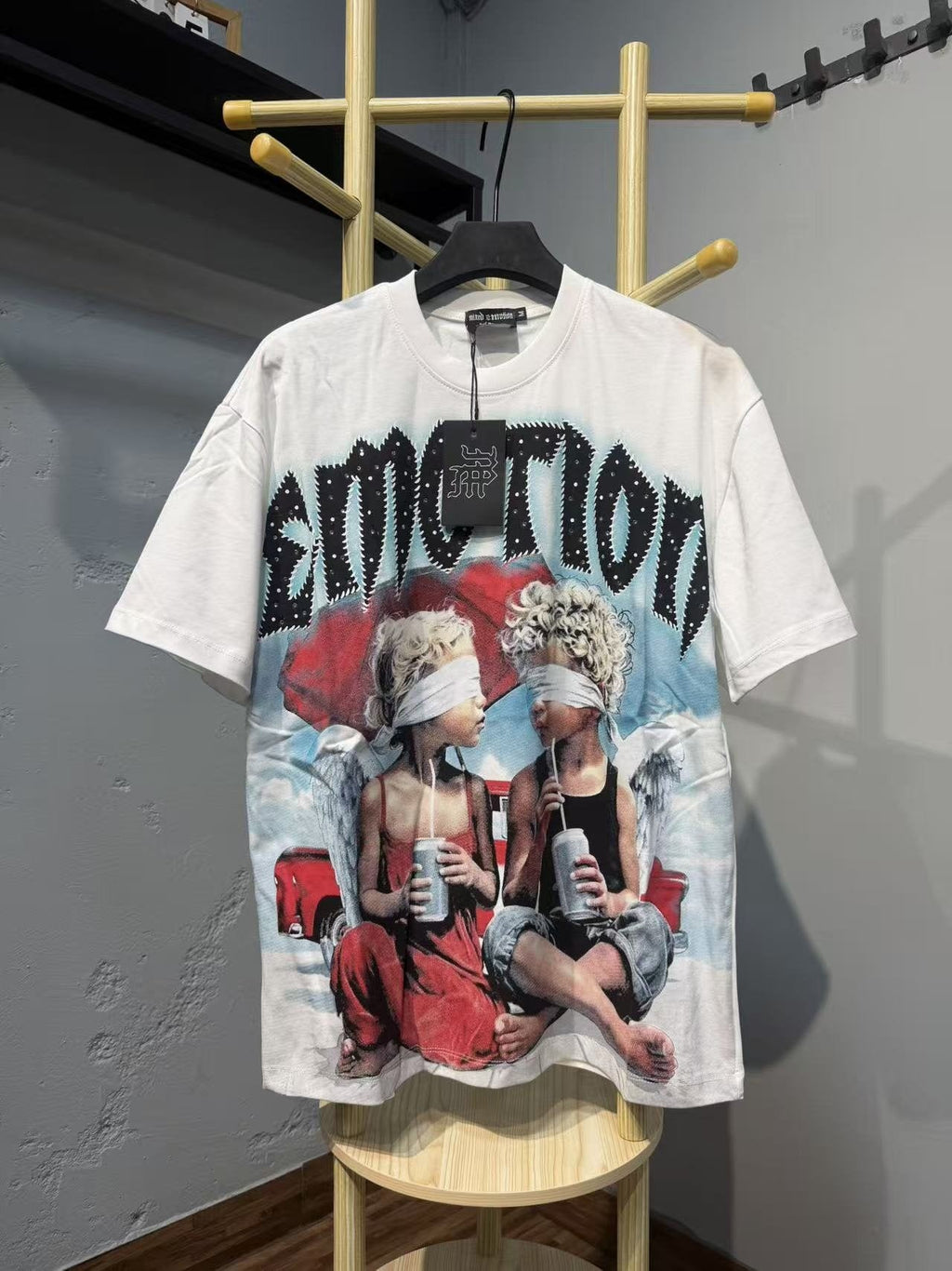 MIXED EMOTION Angel Graphic Short-Sleeve T-Shirt — context