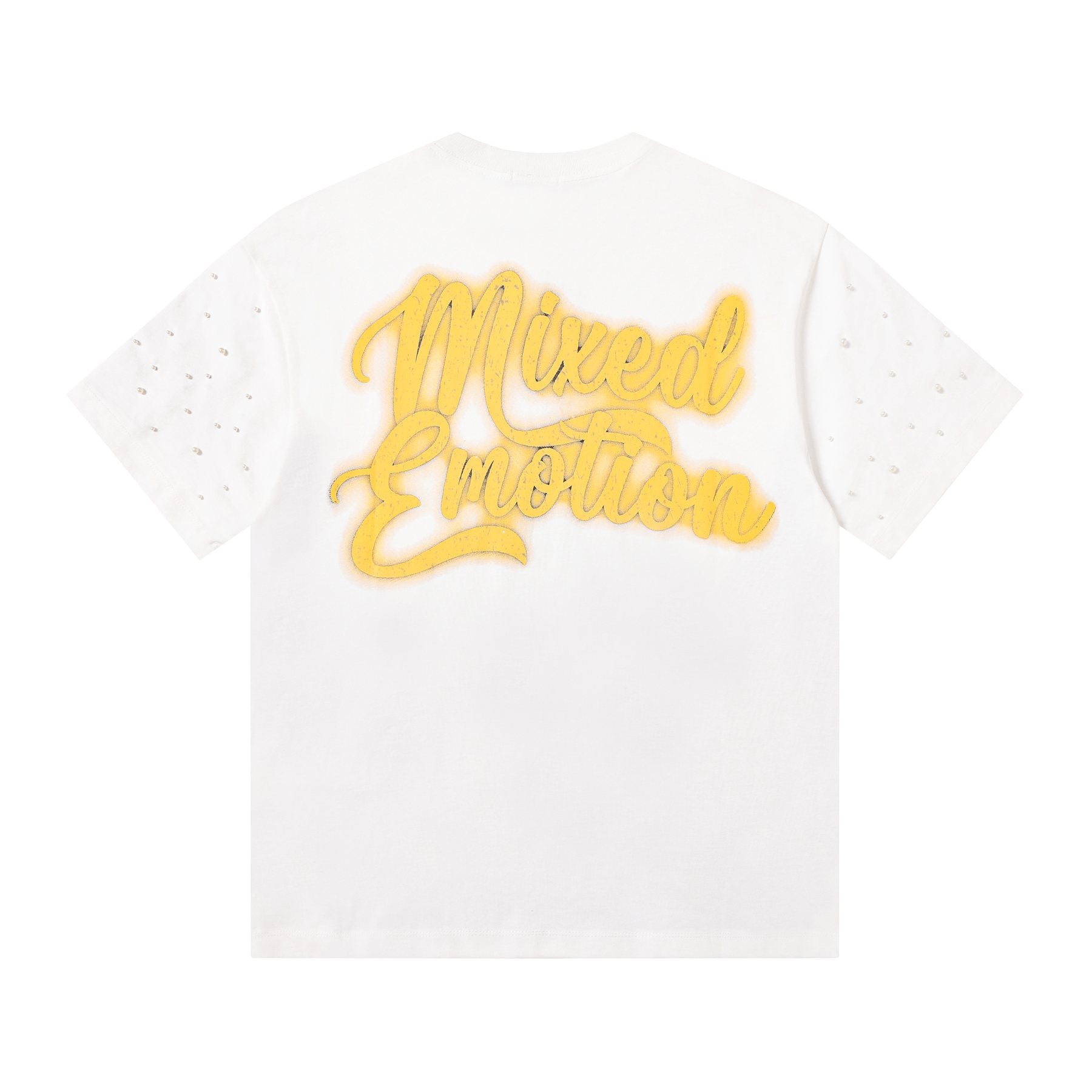 MIXED EMOTION Angel Graphic Pearl-Sleeve T-Shirt — back