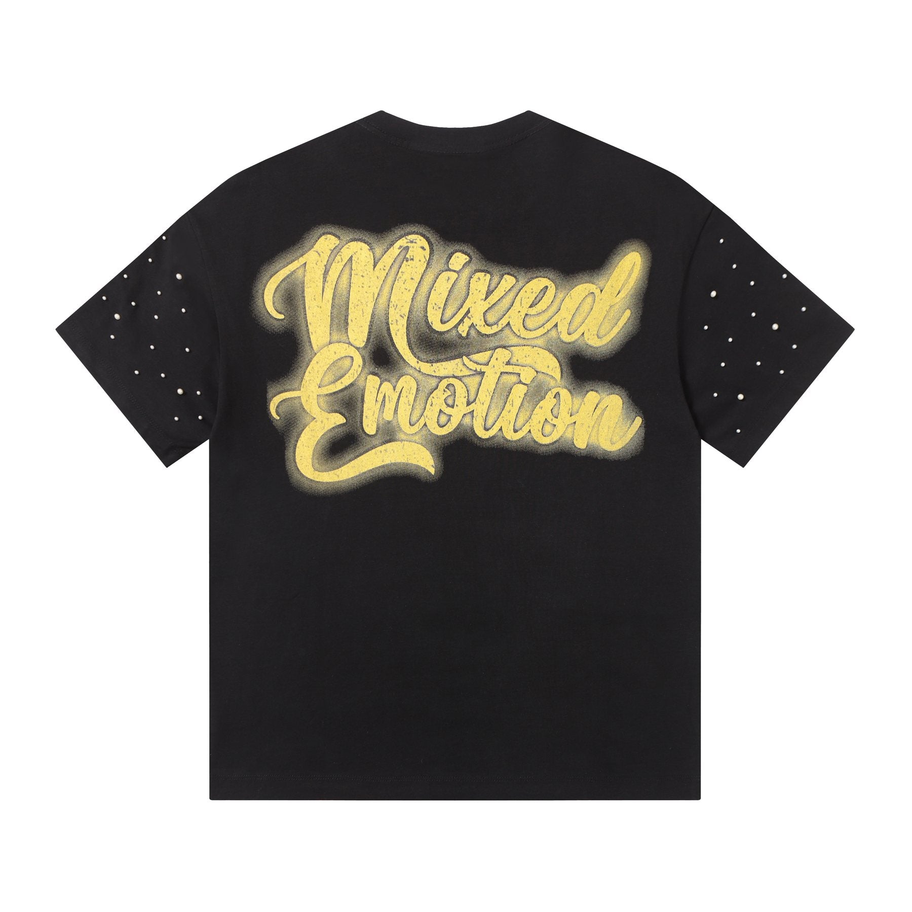 MIXED EMOTION Angel Graphic Pearl-Sleeve T-Shirt — back