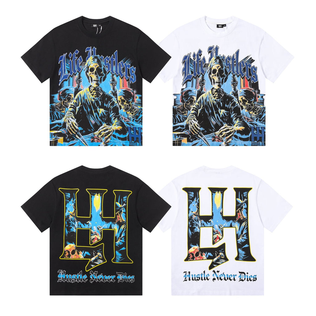 Life Hustlere Skeleton Graphic Short-Sleeve T-Shirt — comparison