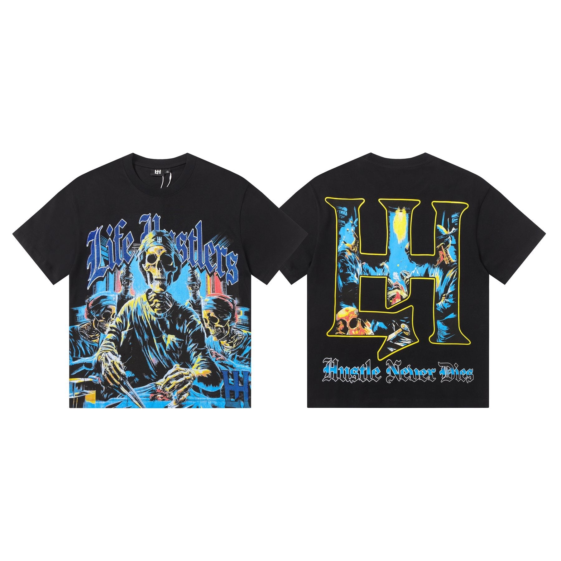 Life Hustlere Skeleton Graphic Short-Sleeve T-Shirt — front