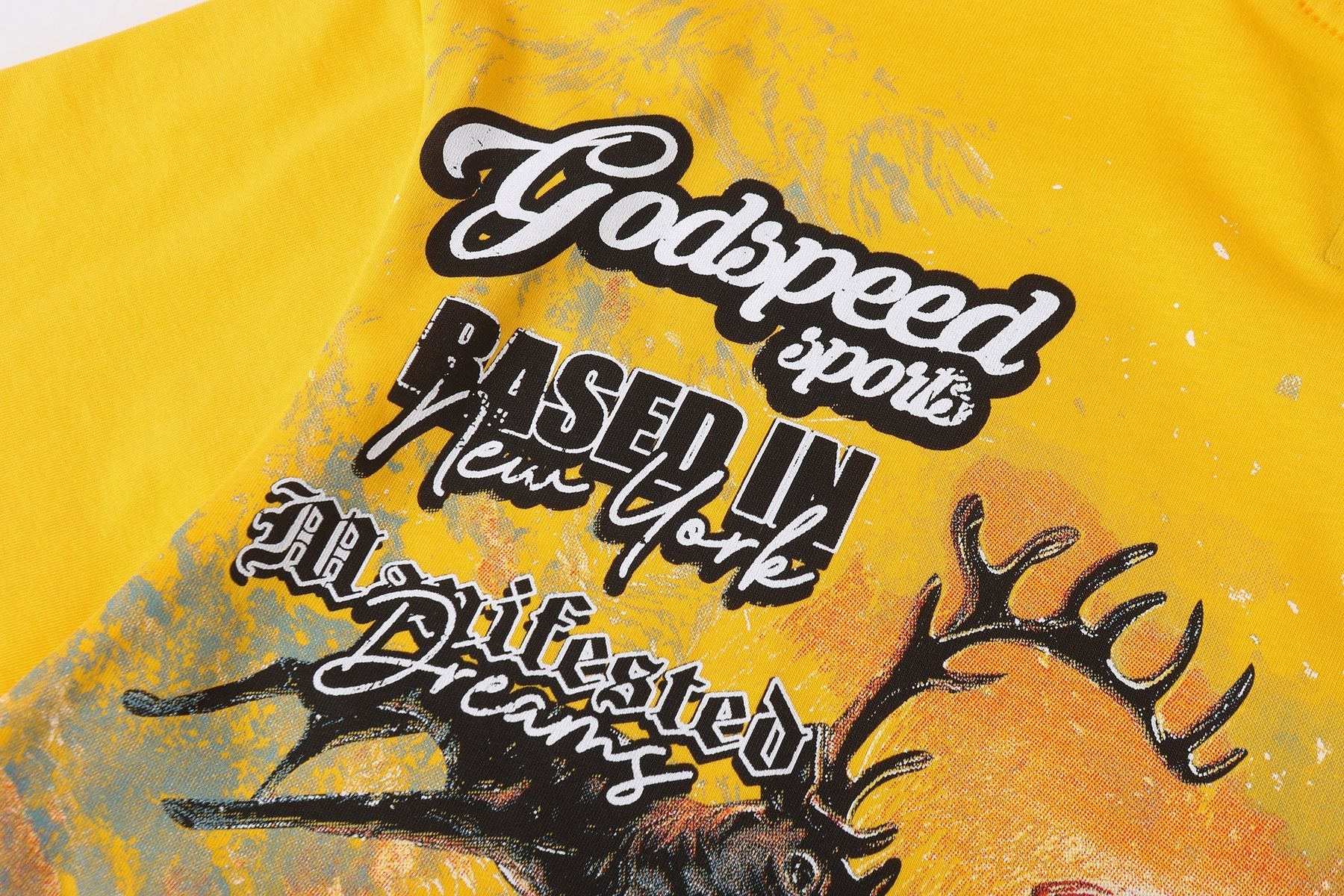Godspeed Motorcycle Skull Graphic Short-Sleeve T-Shirt — detail