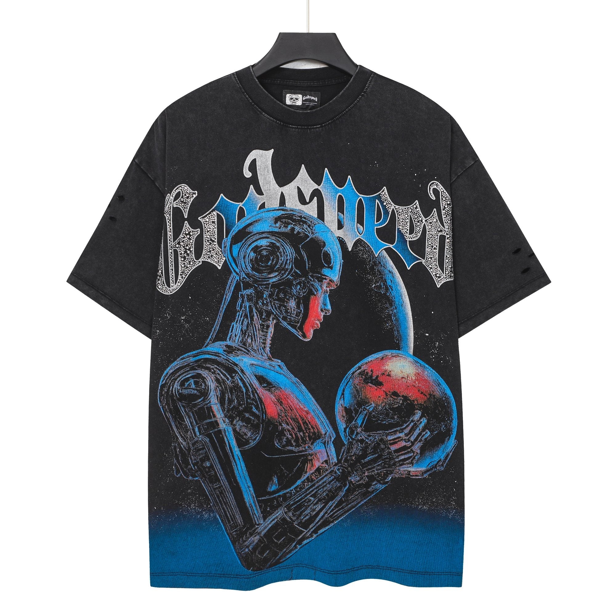 Godspeed Blue/Red Graphic Short-Sleeve T-Shirt — hero