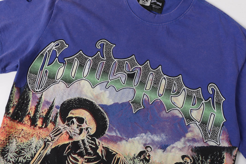 Godspeed Skeleton Landscape Graphic T-Shirt — detail