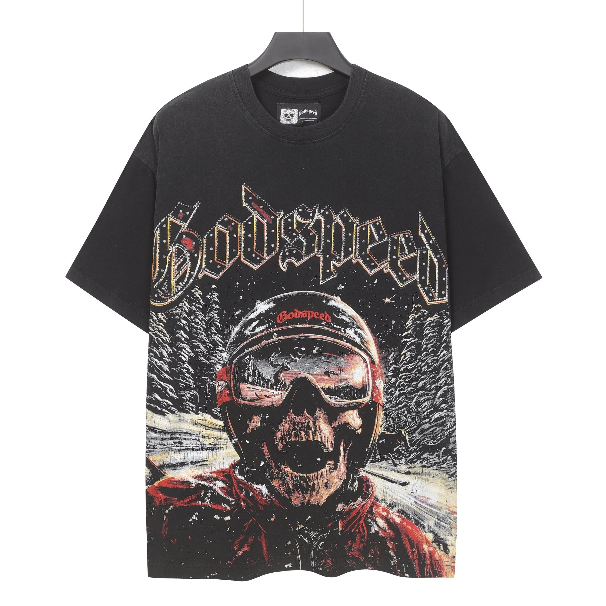 Godspeed Skull Skier Graphic Short-Sleeve T-Shirt — hero