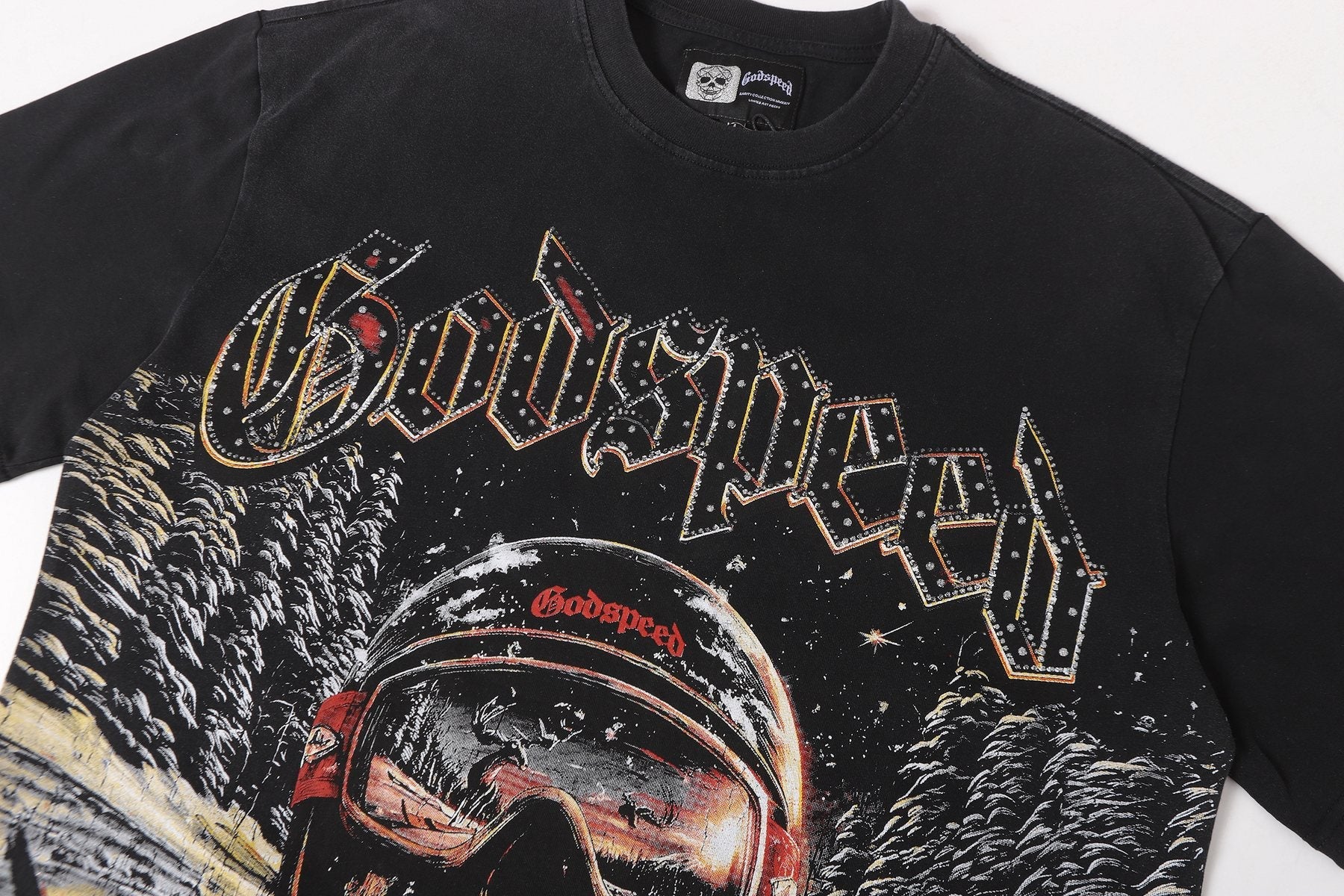 Godspeed Skull Skier Graphic Short-Sleeve T-Shirt — detail