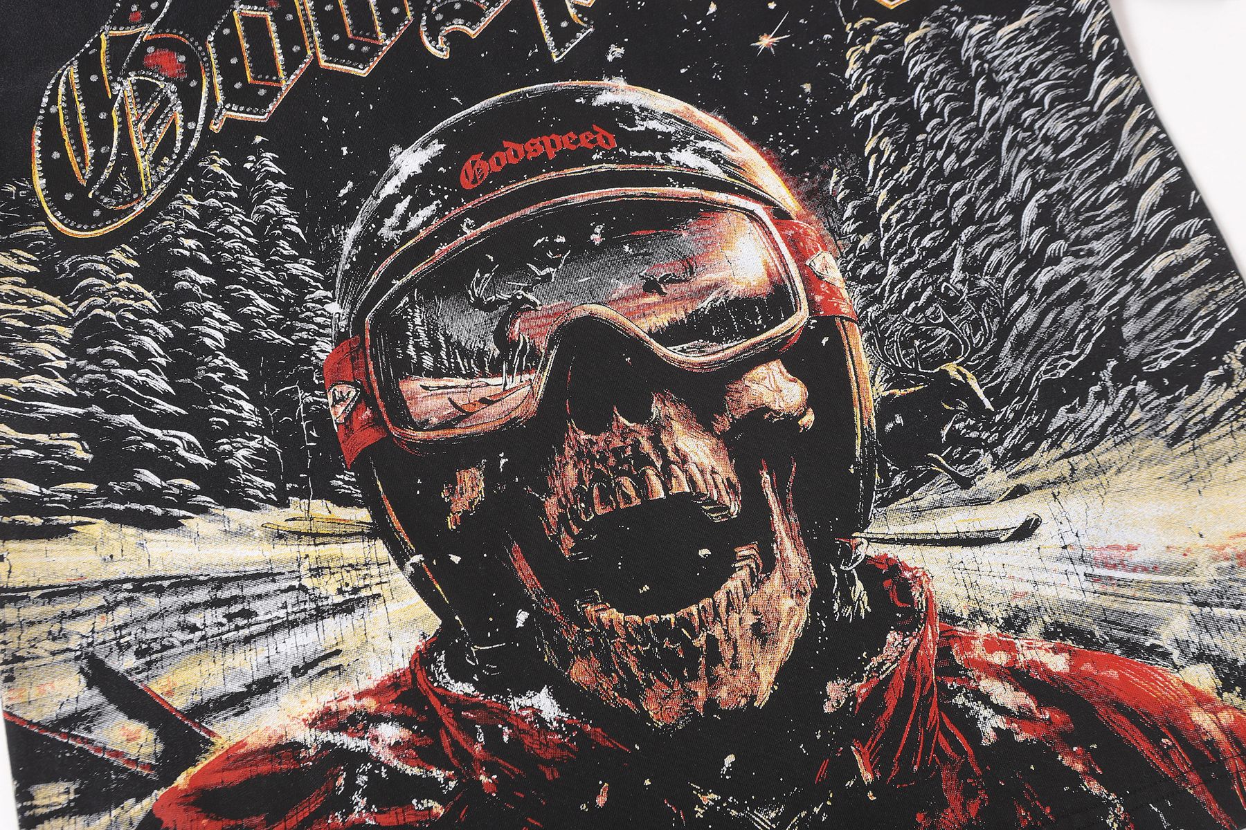 Godspeed Skull Skier Graphic Short-Sleeve T-Shirt — detail