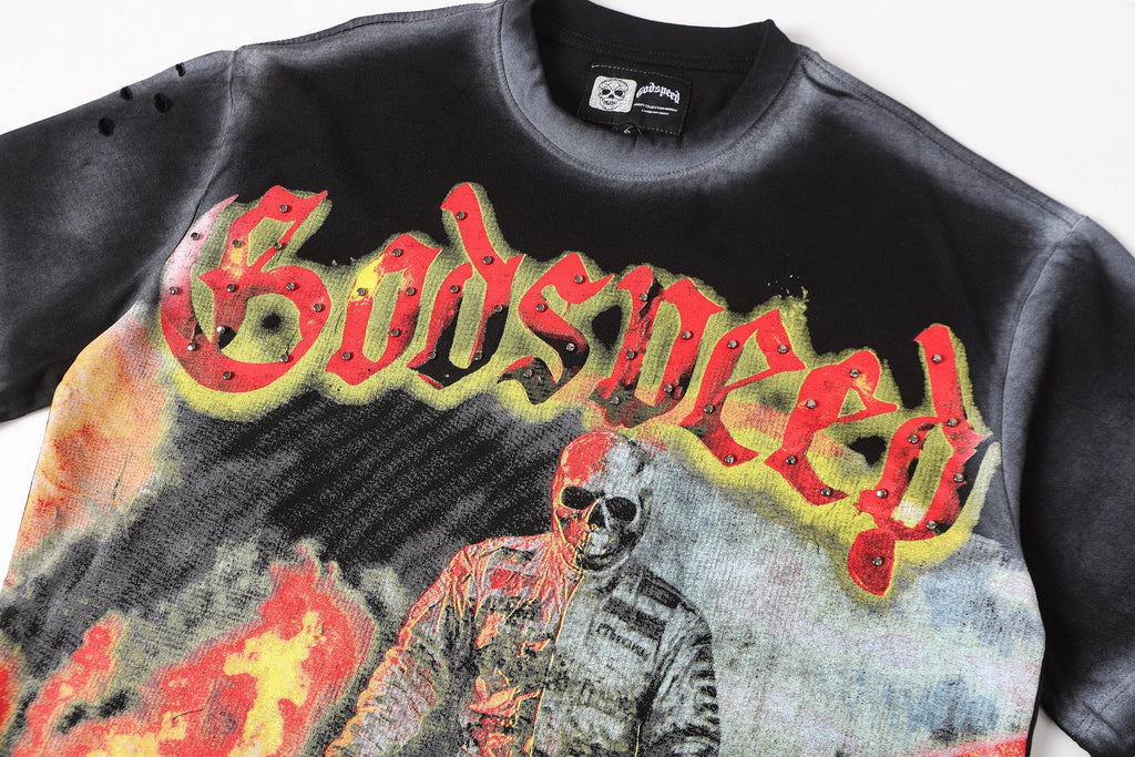 Godspeed Racing Flame Graphic T-Shirt — detail
