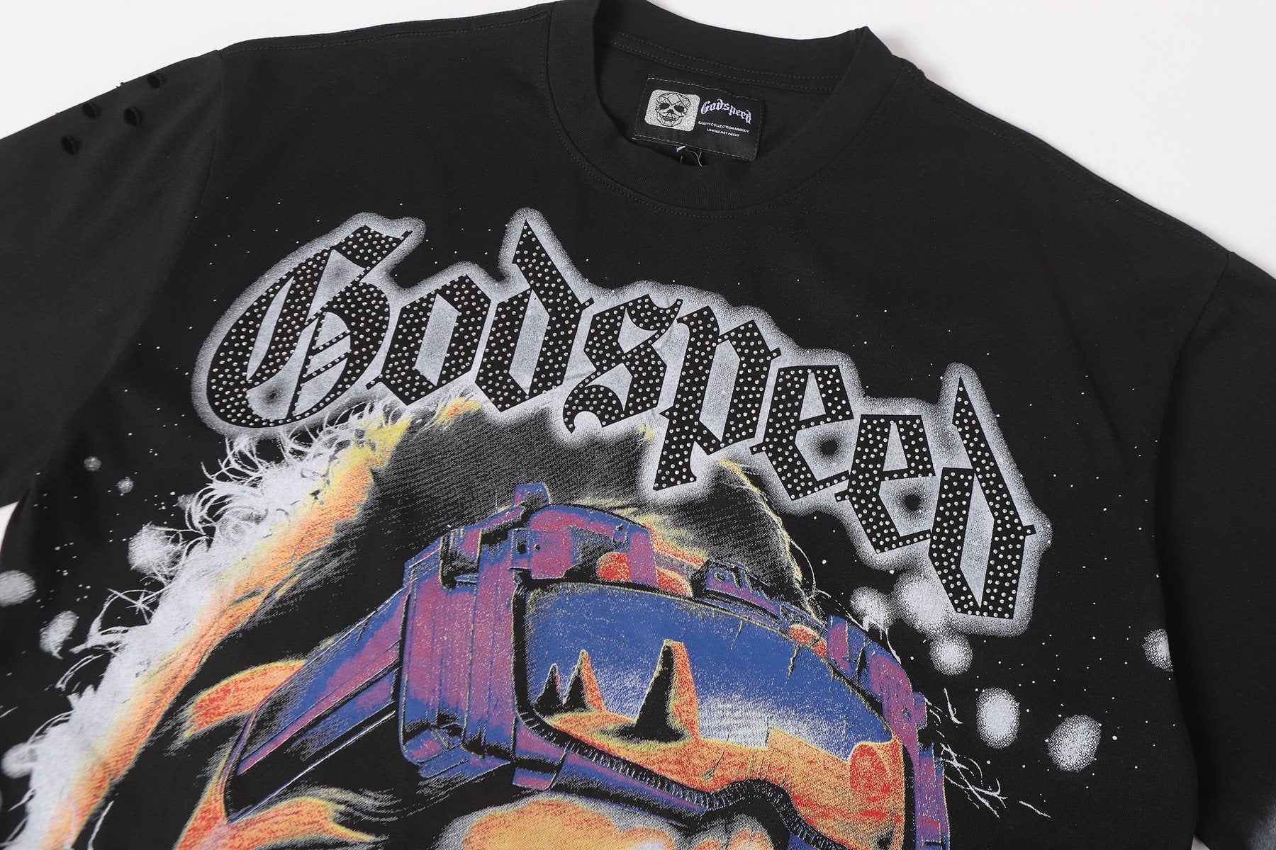Godspeed New Born Rhinestone Graphic T-Shirt — detail