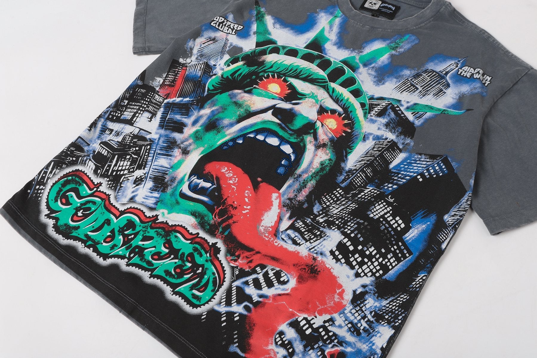 Godspeed Statue of Liberty Graphic T-Shirt — detail