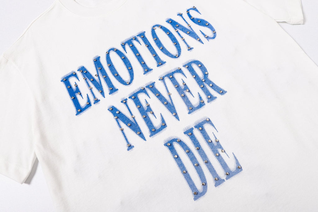 MIXED EMOTION Never Die Graphic Short-Sleeve T-Shirt — detail
