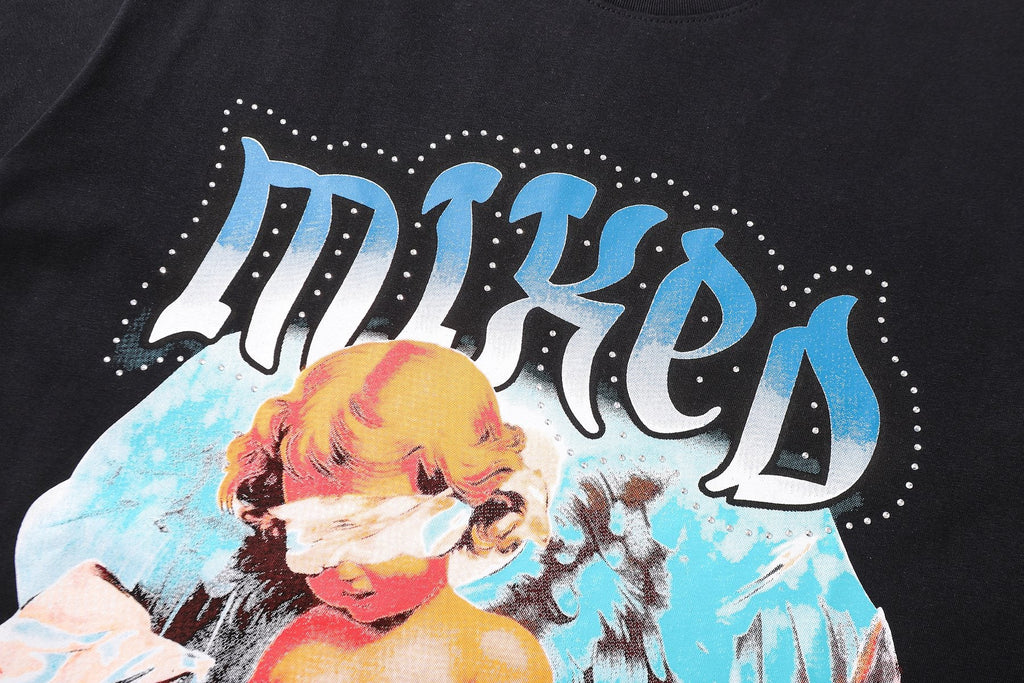 MIXED EMOTION Angel Back Graphic T-Shirt — detail