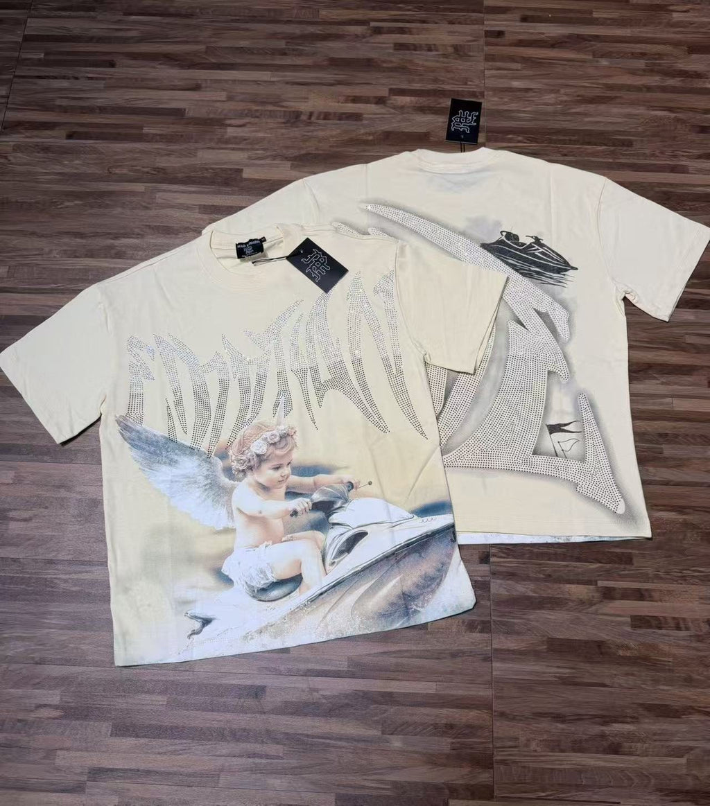 MIXED EMOTION Angel Graphic Short-Sleeve T-Shirt — context