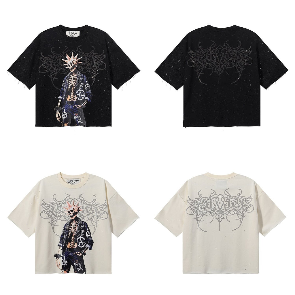 BKYS Revival Skeleton Rhinestone Graphic T-Shirt — comparison