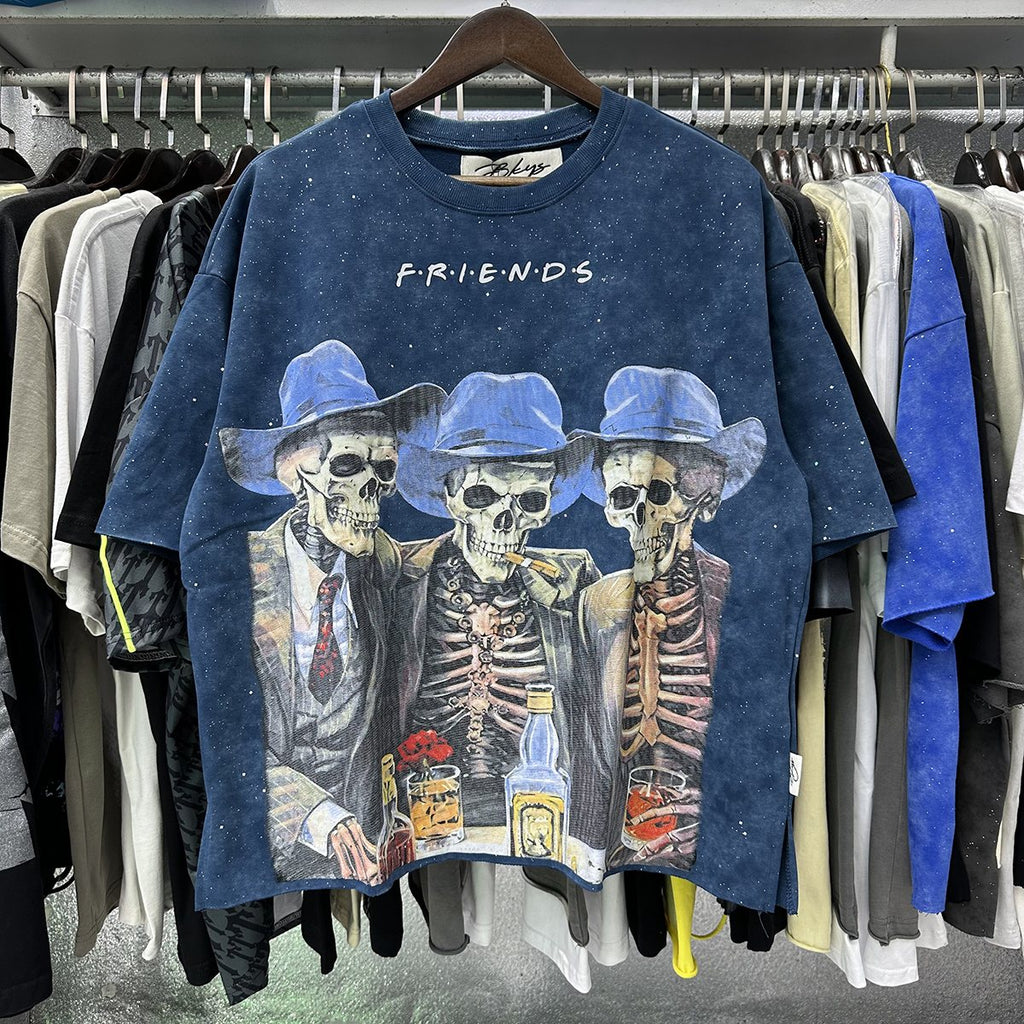 BKYS Revival Rock Skeleton Graphic Short-Sleeve T-Shirt — context