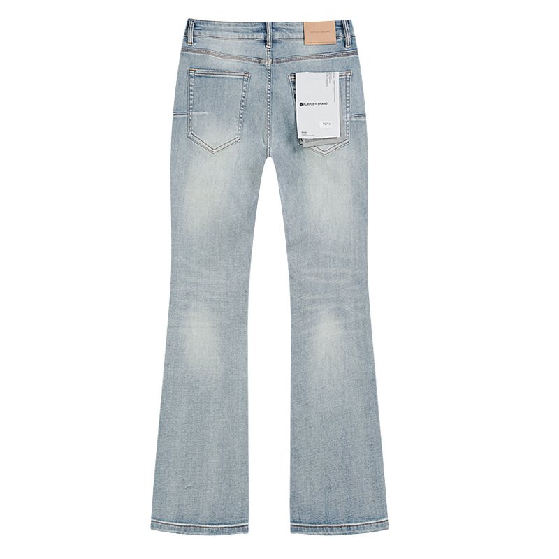 Purple Brand Light Blue Rhinestone Flare Jeans — back