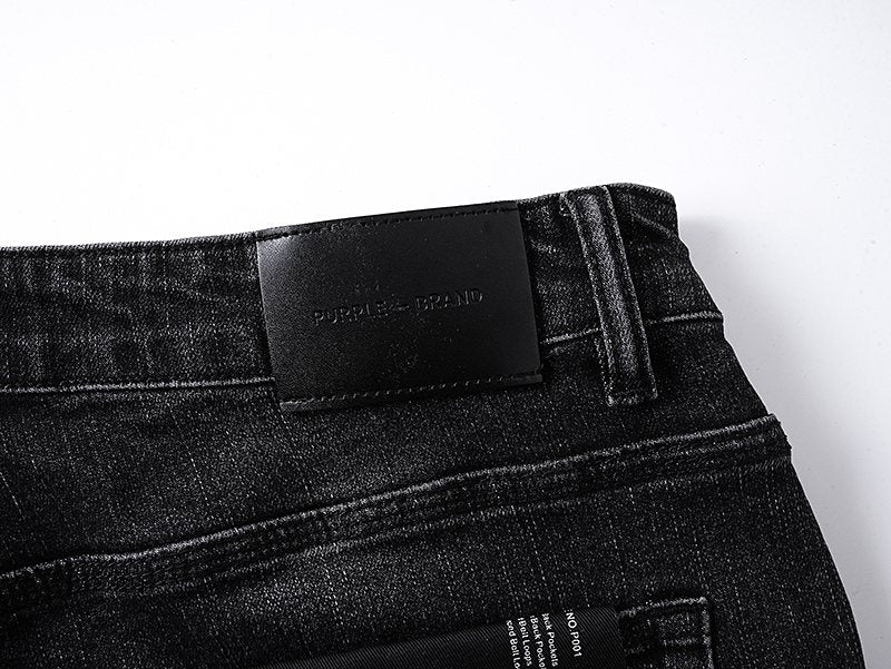 Purple Brand Black Distressed Bootcut Jeans — detail