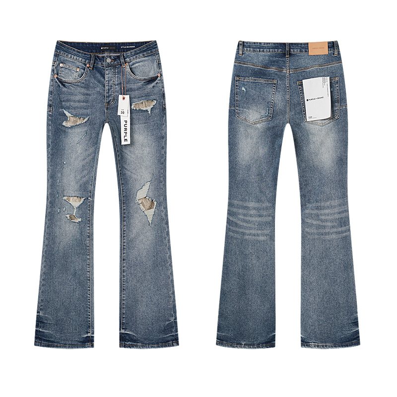 Purple Brand Blue Distressed Bootcut Jeans — hero