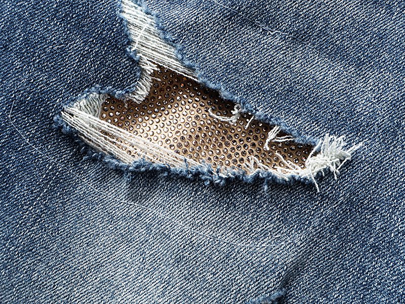 Purple Brand Blue Distressed Bootcut Jeans — detail