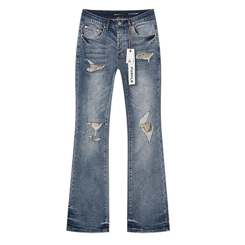 Purple Brand Blue Distressed Bootcut Jeans — front