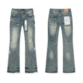 Purple Brand Paint-Splatter Distressed Bootcut Jeans — hero