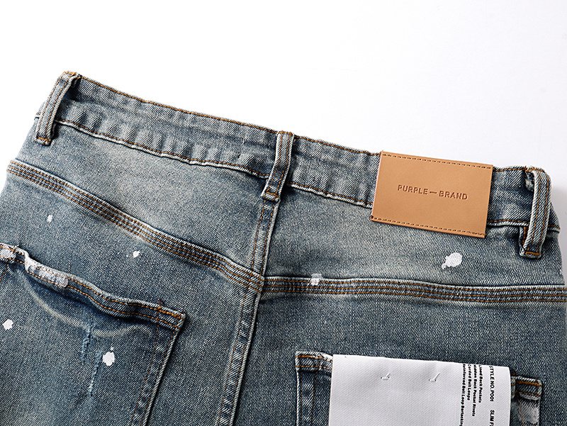 Purple Brand Paint-Splatter Distressed Bootcut Jeans — detail