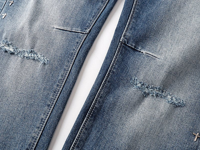 RTA Bryant Skinny Cross-Embellished Jeans — detail