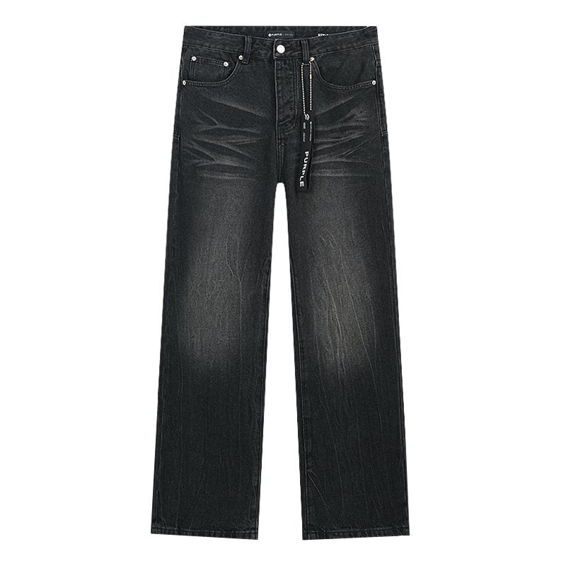 Purple Brand Black Faded Whiskered Jeans — hero
