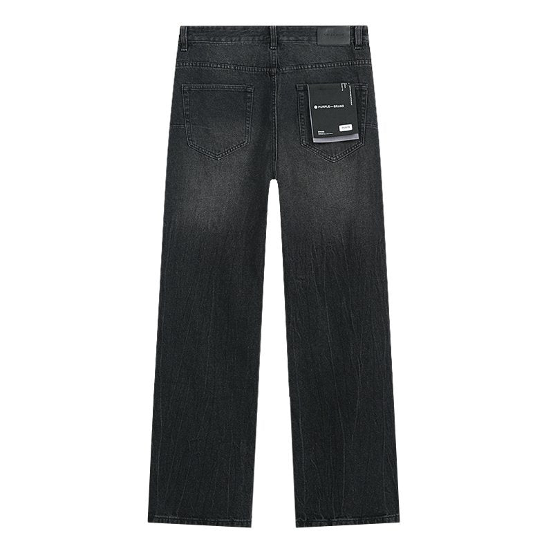 Purple Brand Black Faded Whiskered Jeans — back