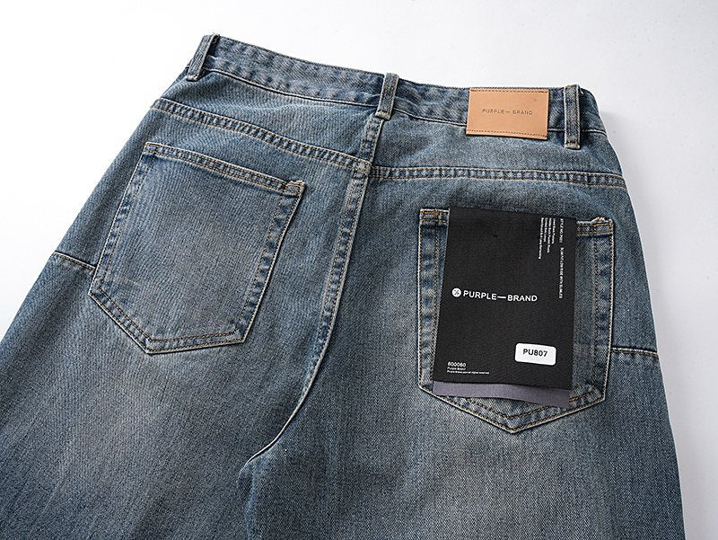 Purple Brand PU807 Washed Blue Distressed Jeans — detail