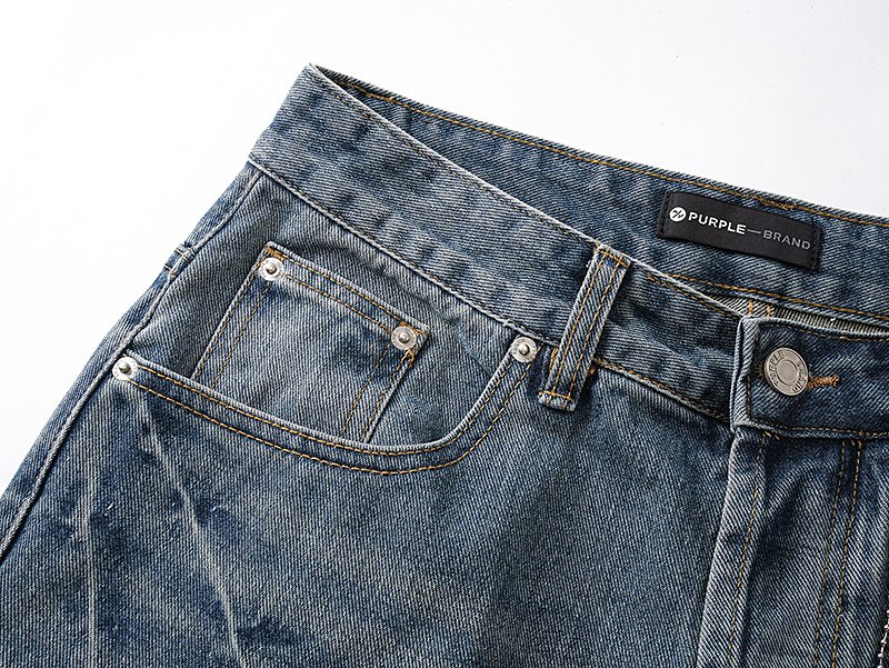 Purple Brand PU807 Washed Blue Distressed Jeans — detail