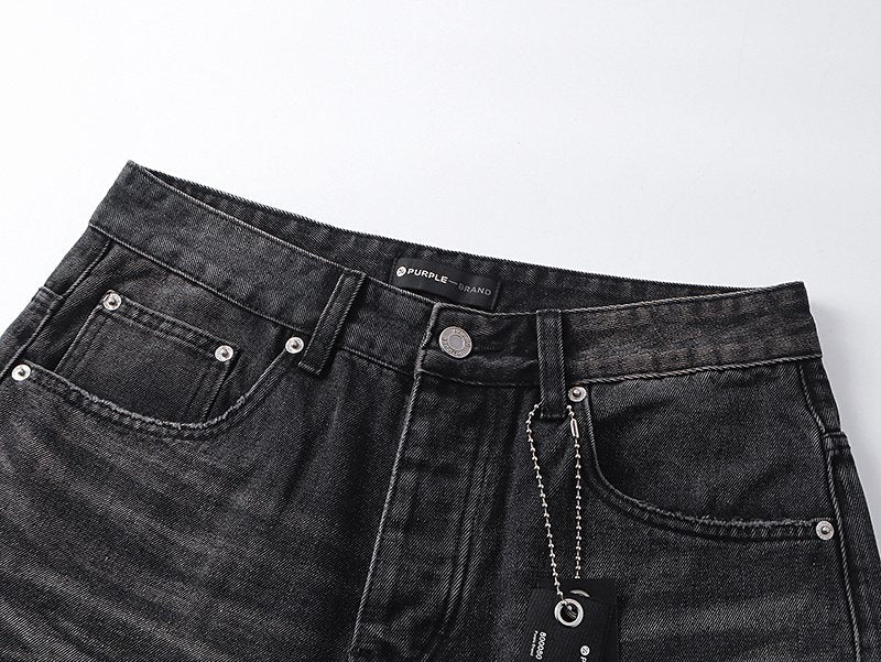 Purple Brand Black Distressed Washed Denim Jeans — detail